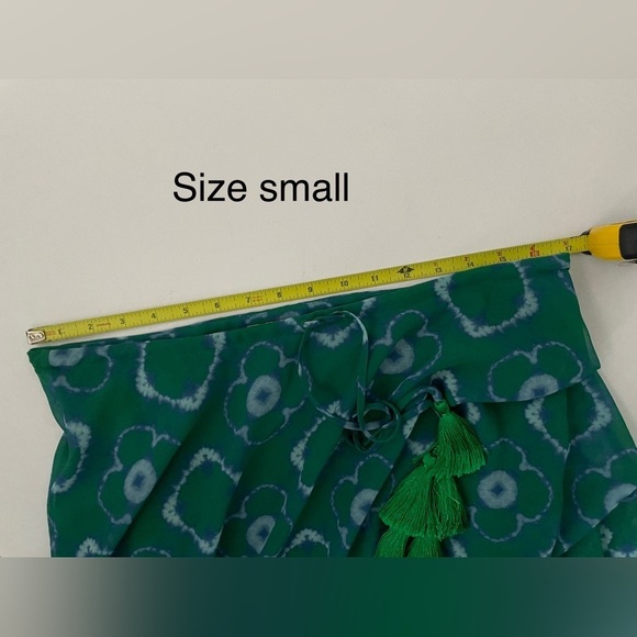 $410 ALEXIS Meadow maxi skirt tie-dye shibori chiffon emerald green M - Picture 6 of 13